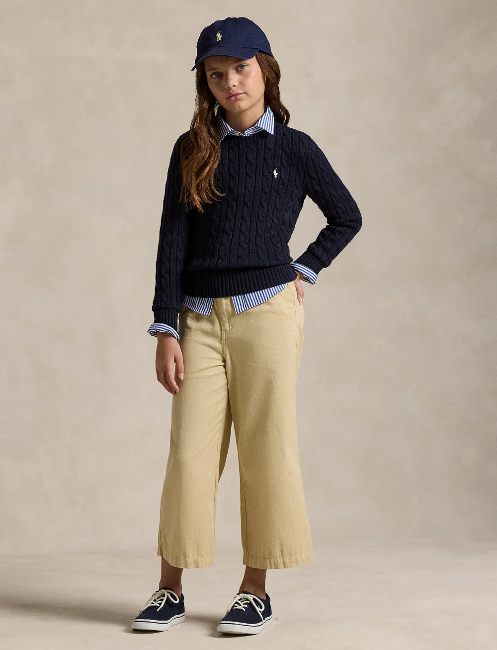 Ralph Lauren Kids - Cable-Knit Cotton Sweater - stickade tröjor - rl navy w/ nevis - 0