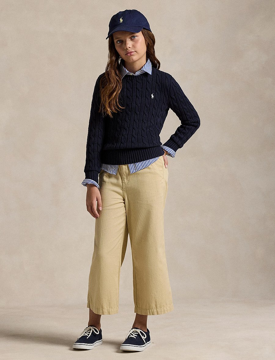 Ralph Lauren Kids - Cable-Knit Cotton Sweater - stickade tröjor - rl navy w/ nevis - 0