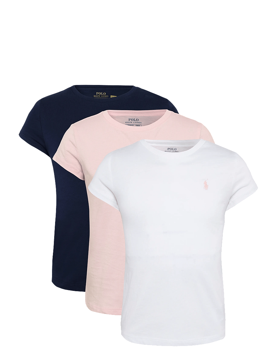 Ralph Lauren Kids - 30/1 JERSEY-TEE BUNDLE-ST-GBX - set med kortärmad t-shirt - white,hintofpink,newportnavy - 0