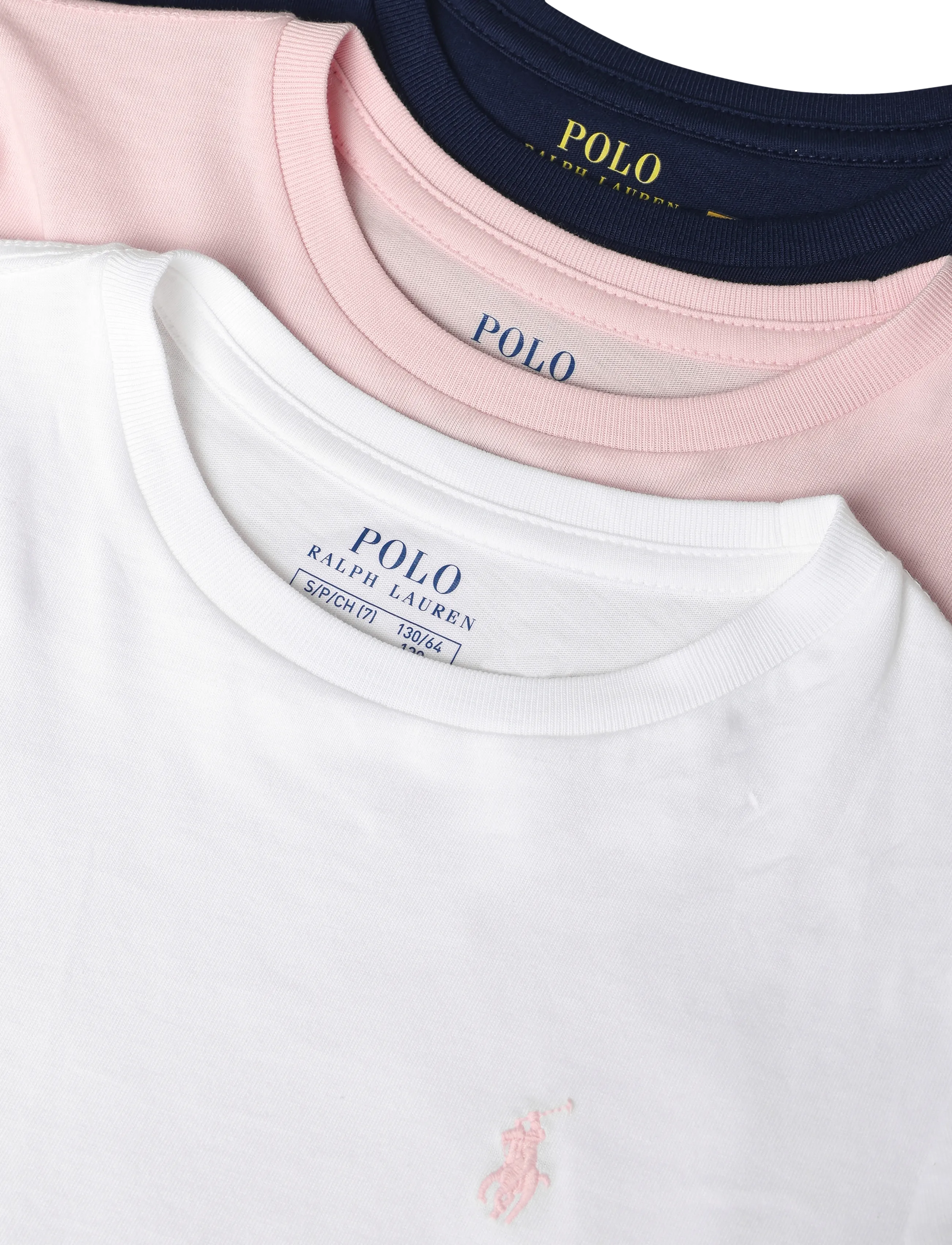 Ralph Lauren Kids - 30/1 JERSEY-TEE BUNDLE-ST-GBX - set med kortärmad t-shirt - white,hintofpink,newportnavy - 2