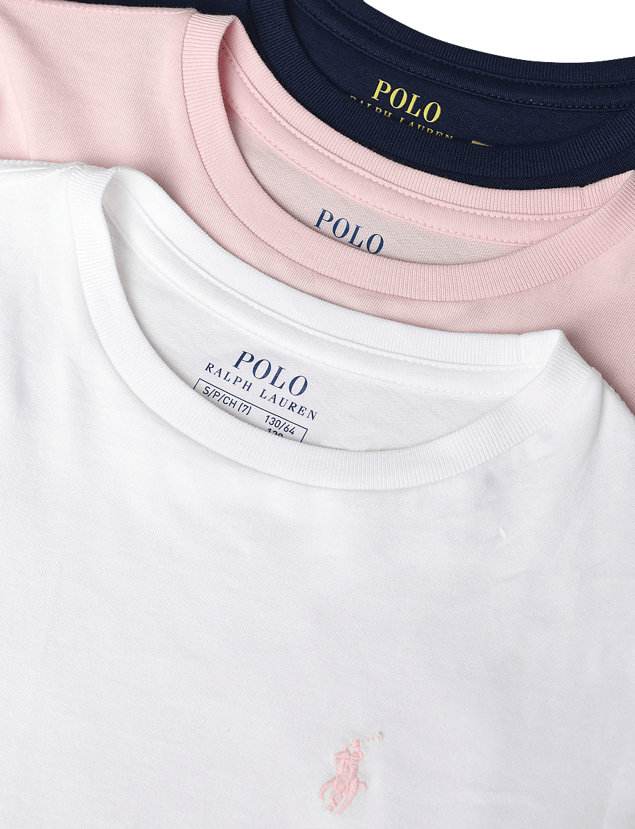 Ralph Lauren Kids - 30/1 JERSEY-TEE BUNDLE-ST-GBX - set med kortärmad t-shirt - white,hintofpink,newportnavy - 2