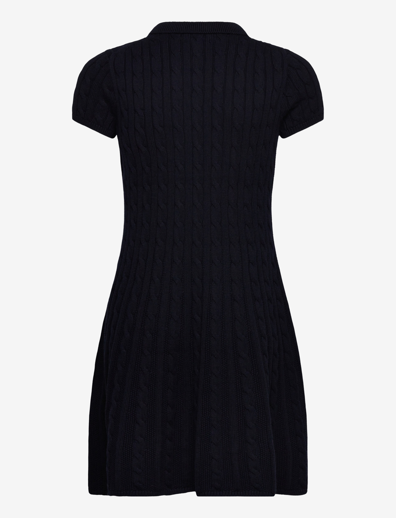 Ralph Lauren Kids - Cable-Knit Cotton Polo Sweater Dress - lühikeste varrukatega vabaaja kleidid - rl navy w/ prch c - 1