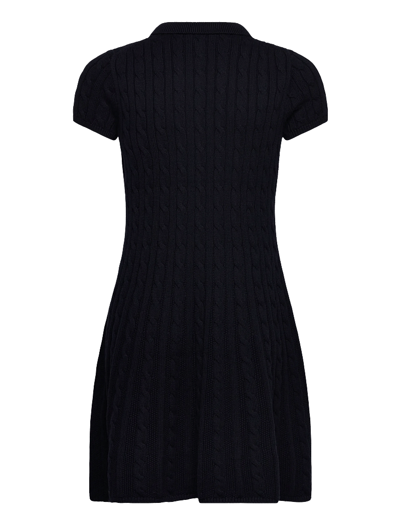 Ralph Lauren Kids - Cable-Knit Cotton Polo Sweater Dress - lühikeste varrukatega vabaaja kleidid - rl navy w/ prch c - 1