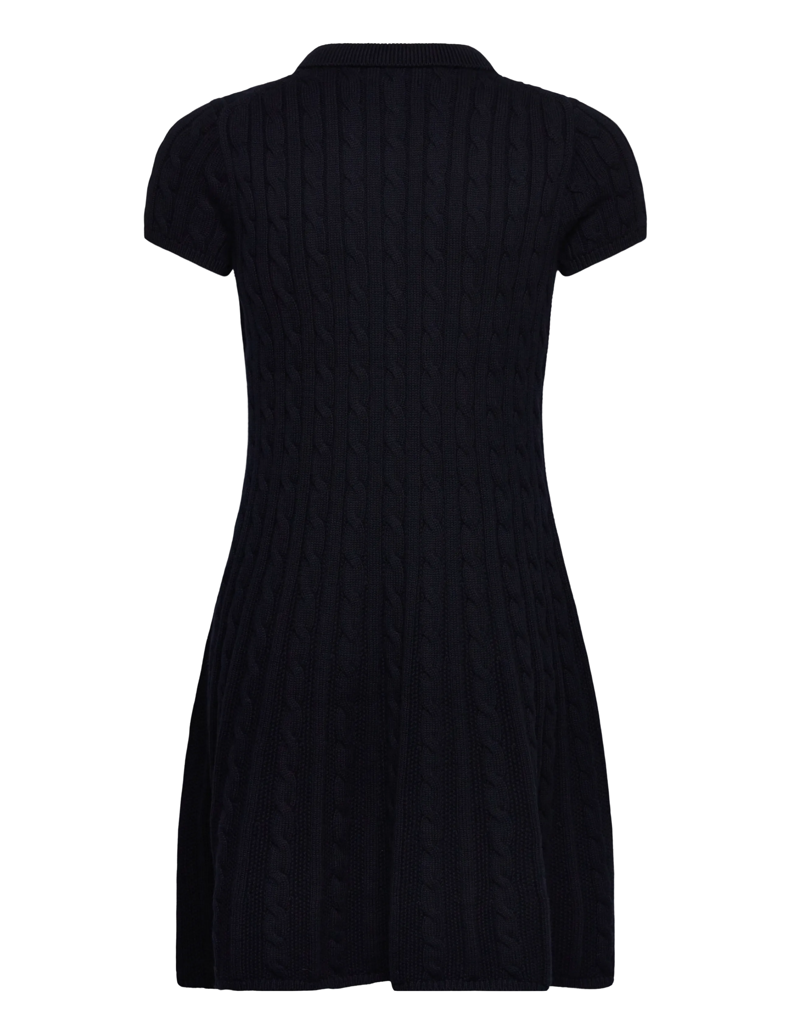 Ralph Lauren Kids - Cable-Knit Cotton Polo Sweater Dress - kurzärmelige freizeitkleider - rl navy w/ prch c - 1