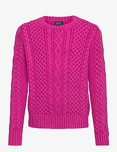 Aran-Knit Cotton Sweater, Ralph Lauren Kids