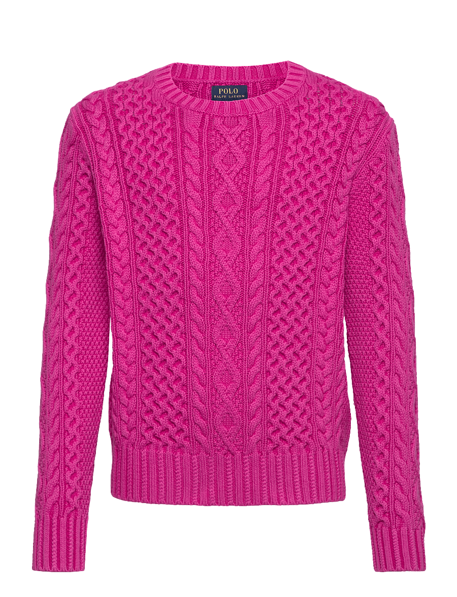 Ralph Lauren Kids - Aran-Knit Cotton Sweater - accent pink - 0