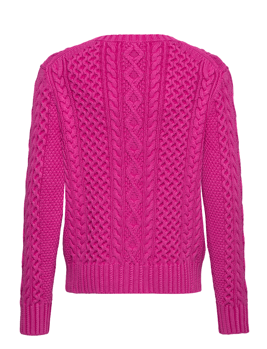 Ralph Lauren Kids - Aran-Knit Cotton Sweater - accent pink - 1
