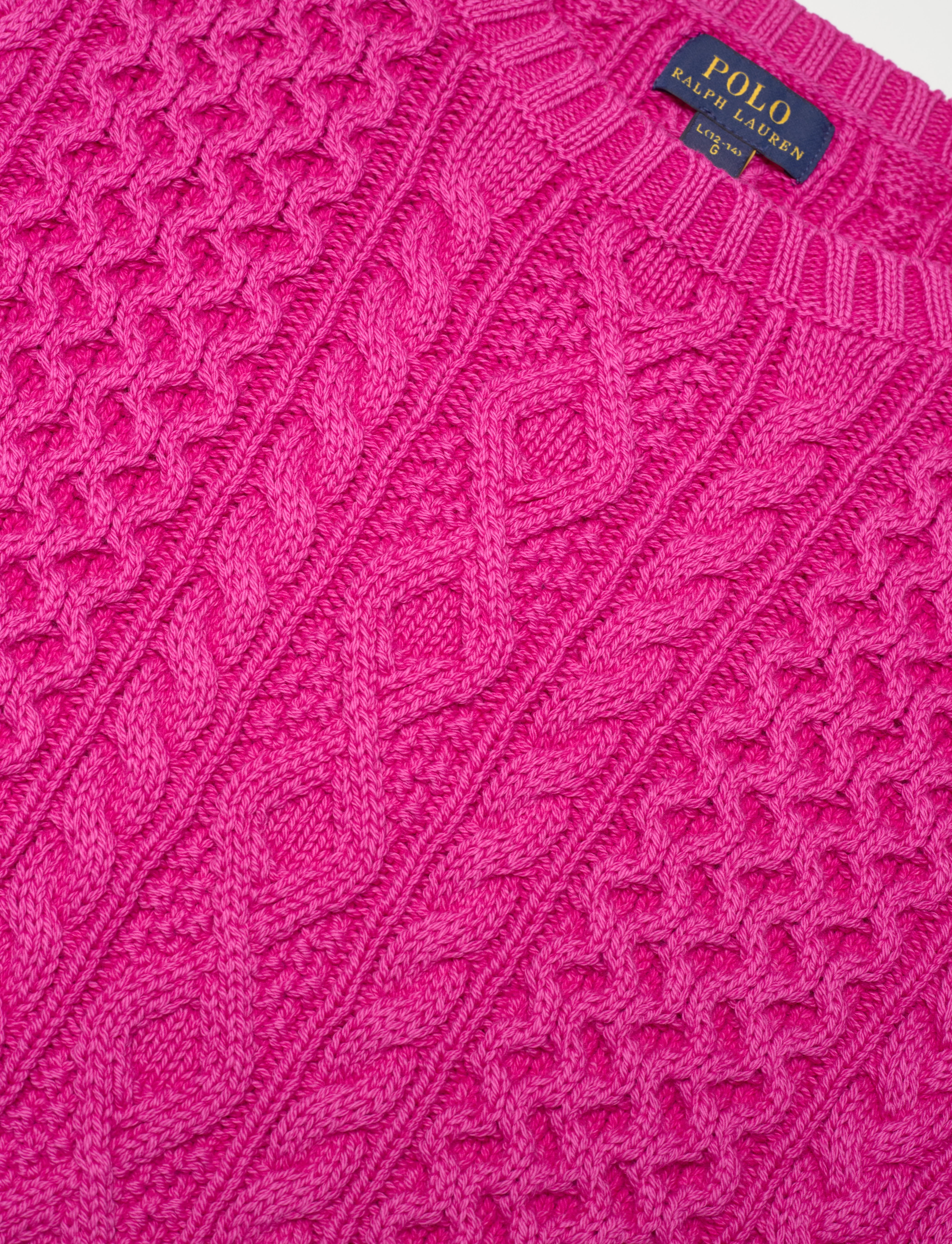 Ralph Lauren Kids - Aran-Knit Cotton Sweater - accent pink - 2