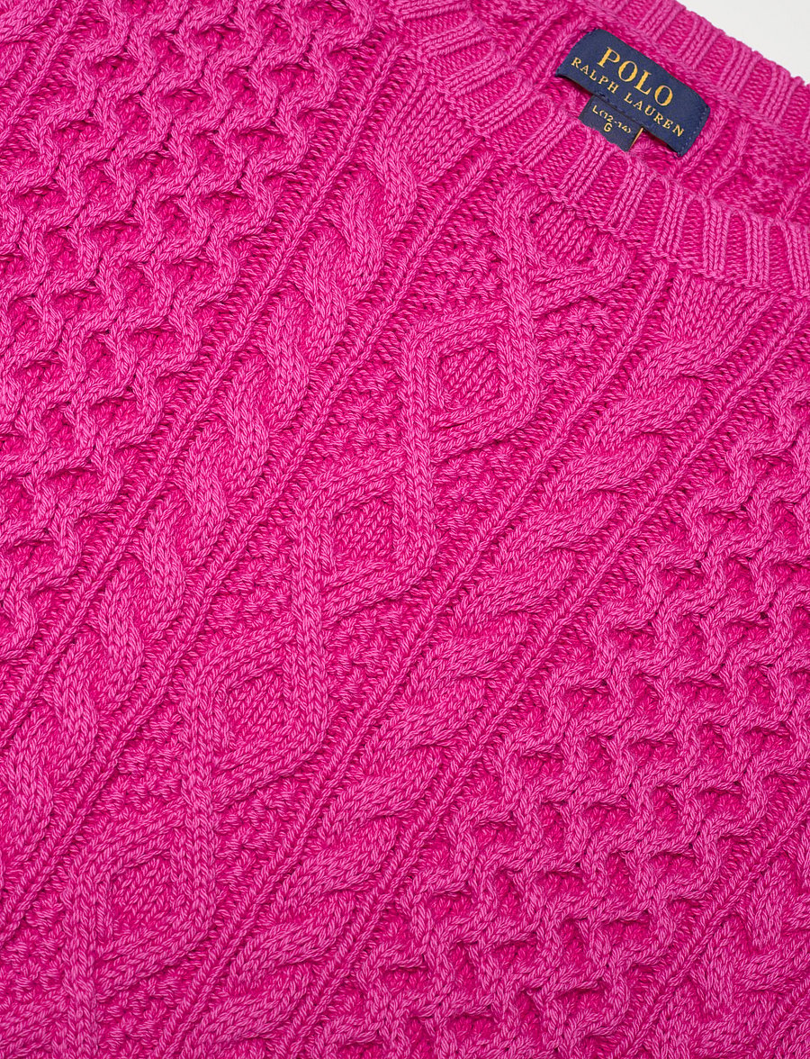 Ralph Lauren Kids - Aran-Knit Cotton Sweater - accent pink - 2
