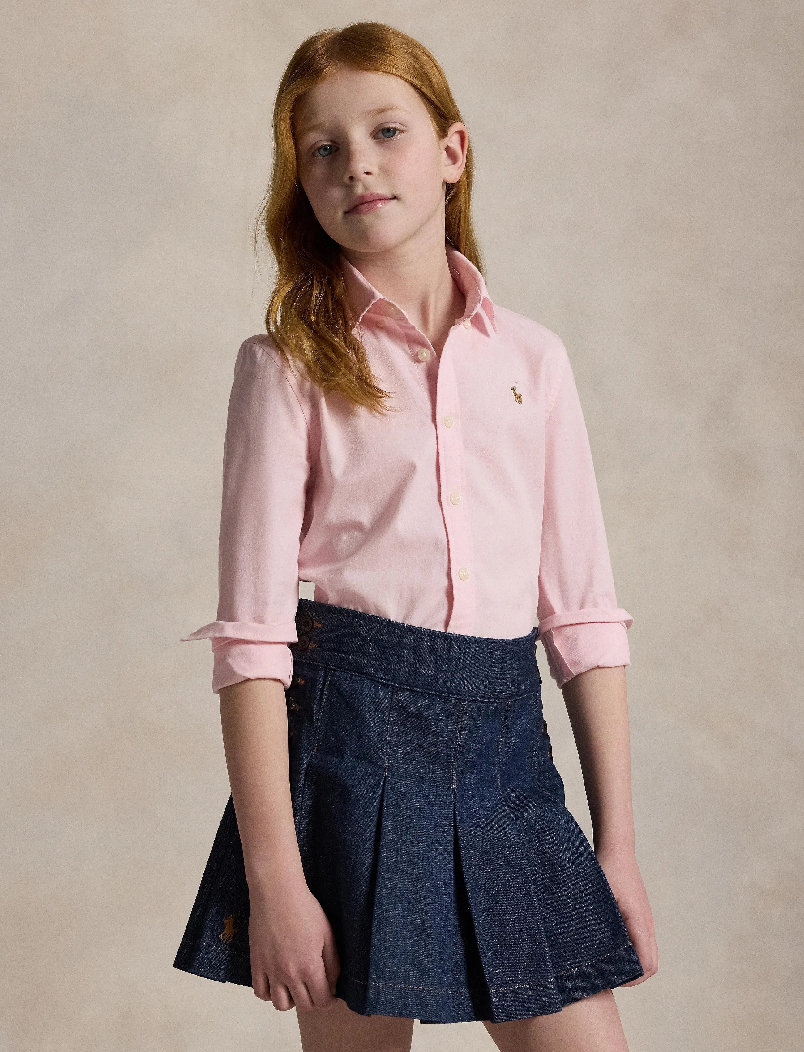 Ralph Lauren Kids Cotton Oxford Shirt - Langærmede skjorter - BATH PINK / pink/rose
