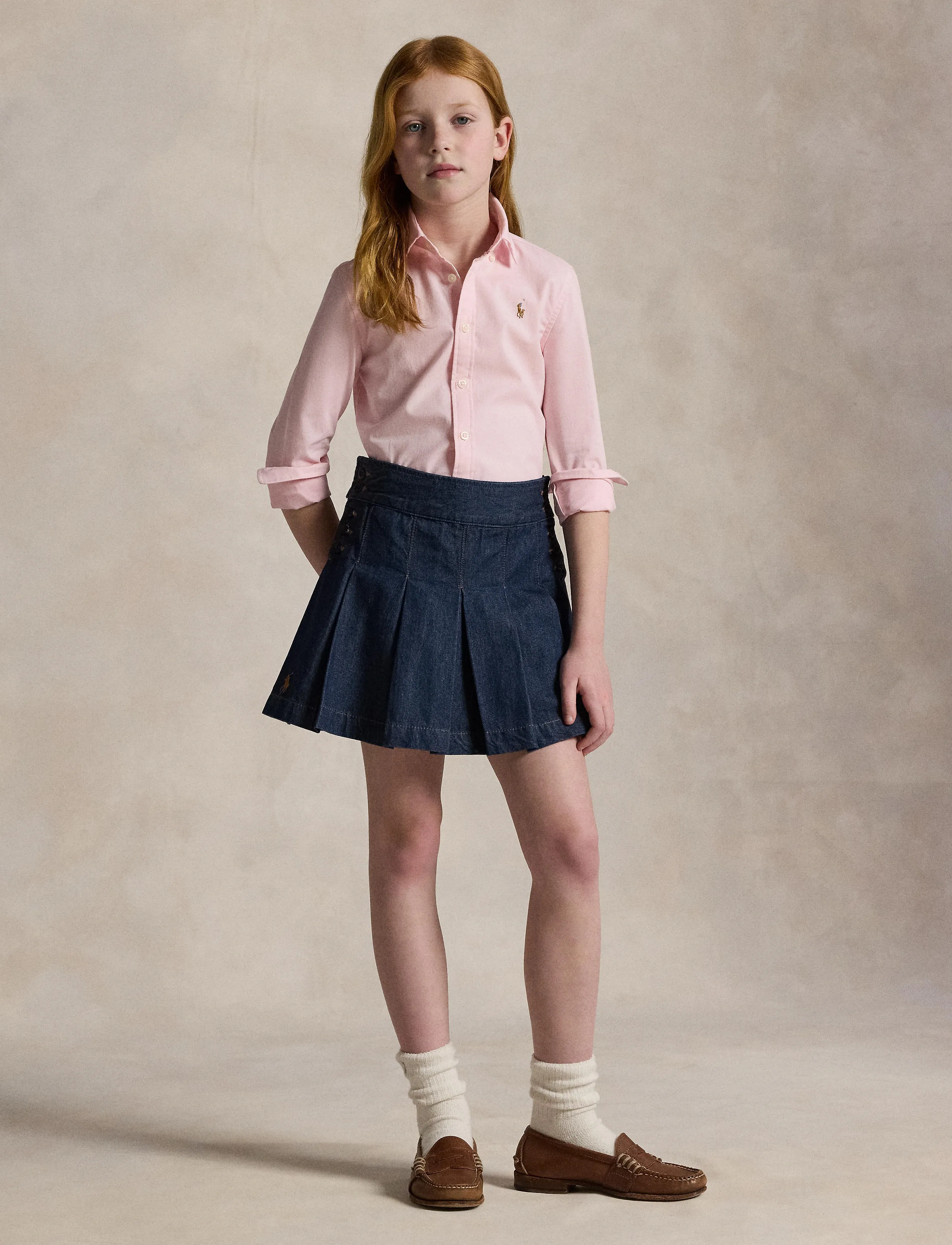 Ralph Lauren Kids - Cotton Oxford Shirt - chemises à manches longues - bath pink - 4