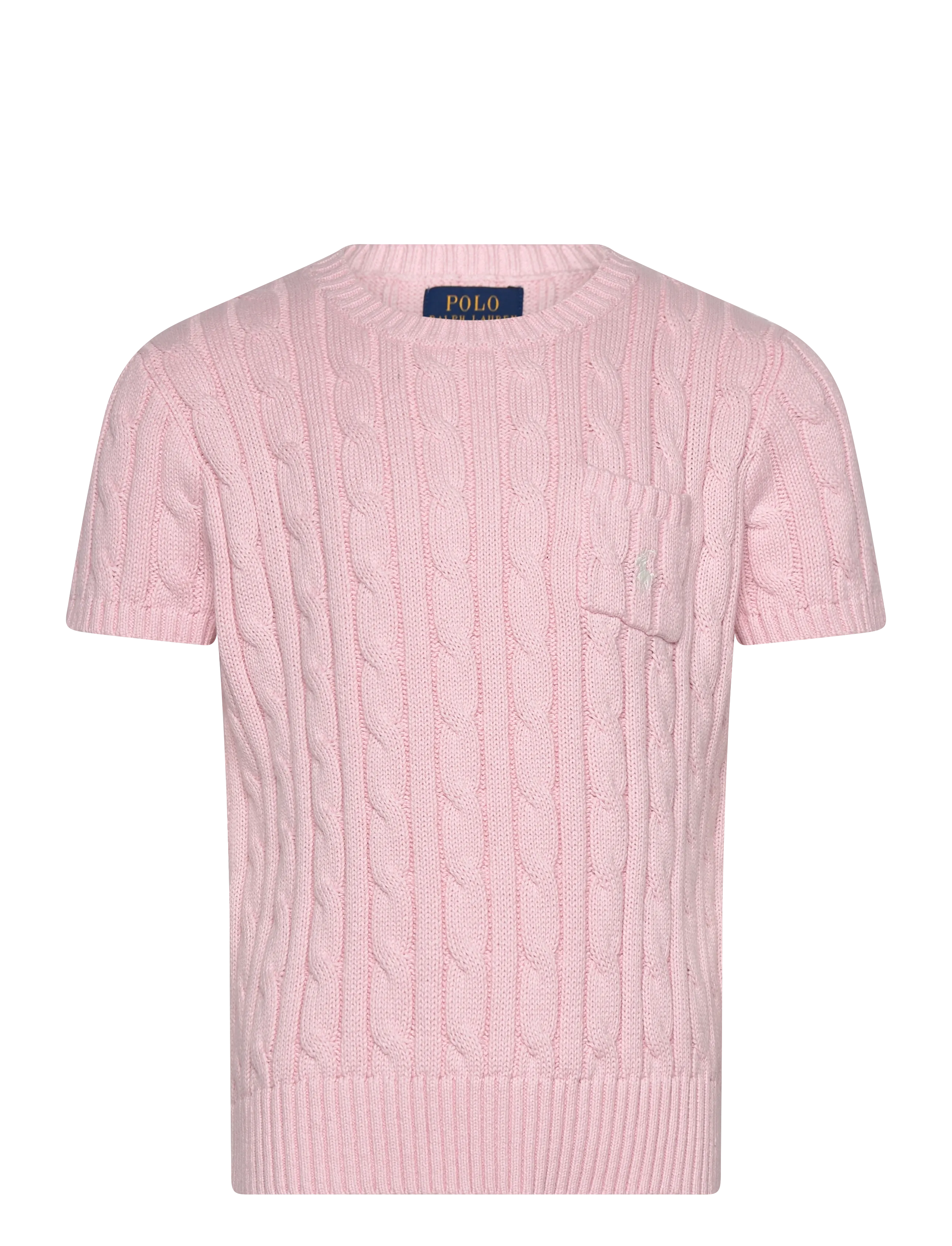 Ralph Lauren Kids Cable-Knit Cotton Short-Sleeve Sweater - Nyheder - HINT OF PINK W/ N / pink/rose