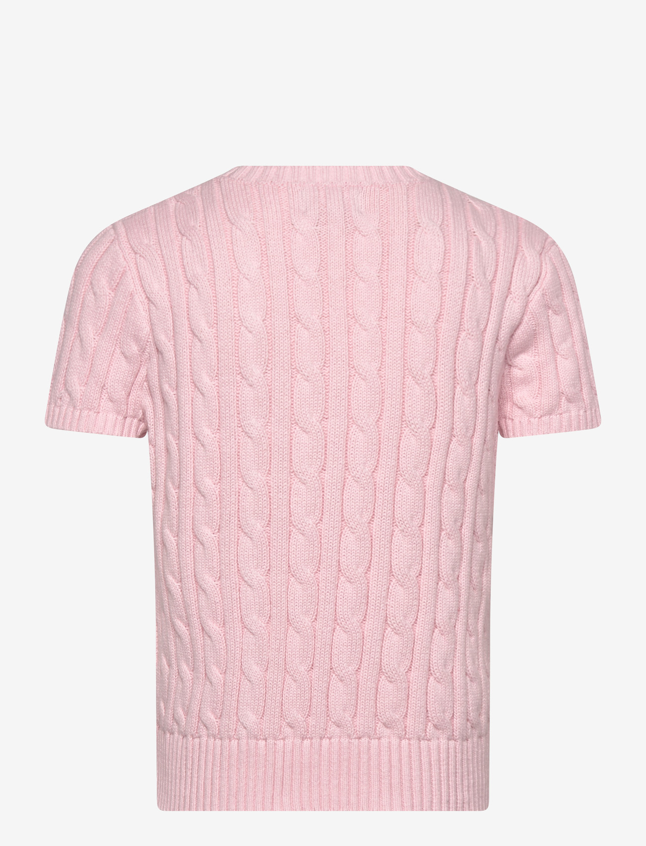 Ralph Lauren Kids - Cable-Knit Cotton Short-Sleeve Sweater - kortärmade t-shirts - hint of pink w/ n - 2