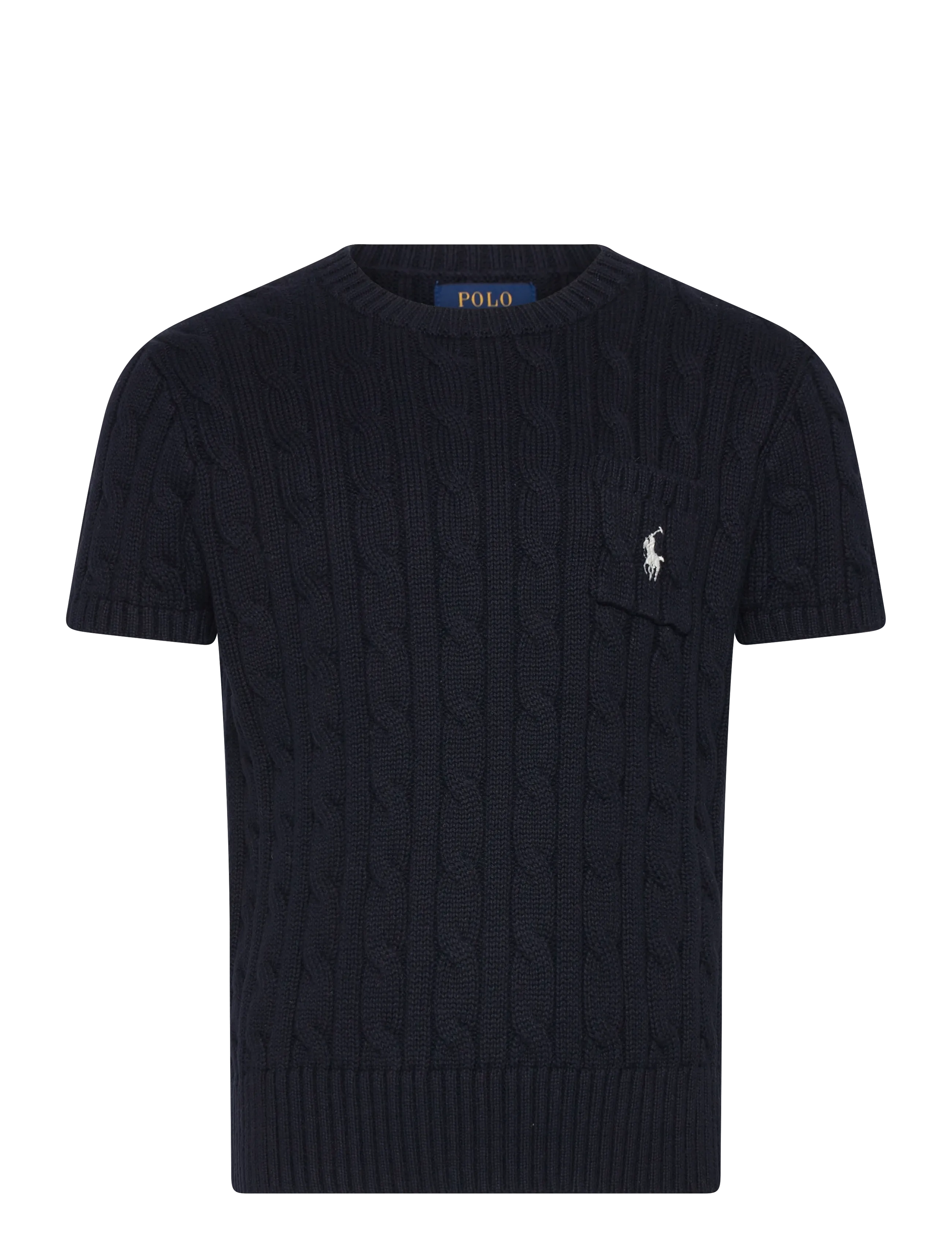 Ralph Lauren Kids Cable-Knit Cotton Short-Sleeve Sweater - Topi un T-krekli - RL NAVY W/ NEVIS / navy