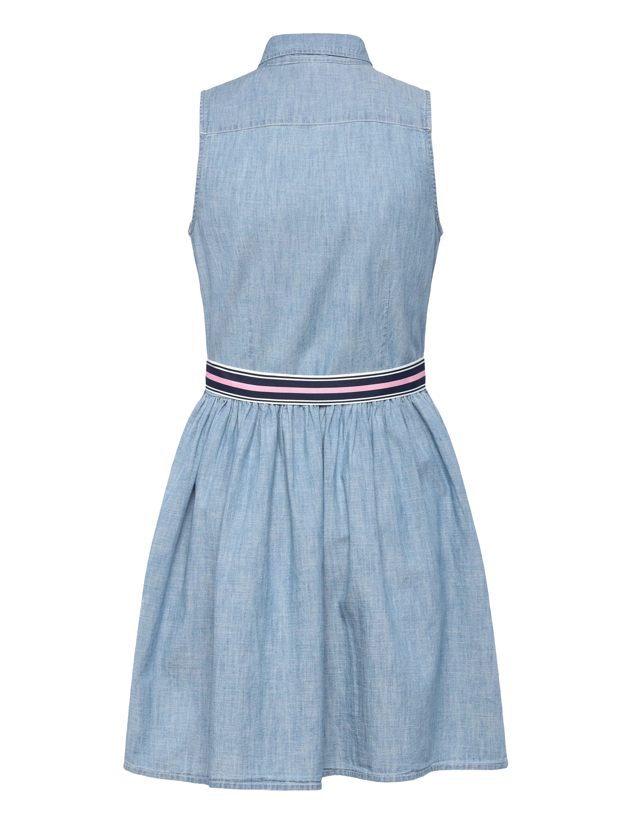 Ralph Lauren Kids - Belted Cotton Chambray Shirtdress - kjoler uten ermer i avslappet stil - medium wash - 1