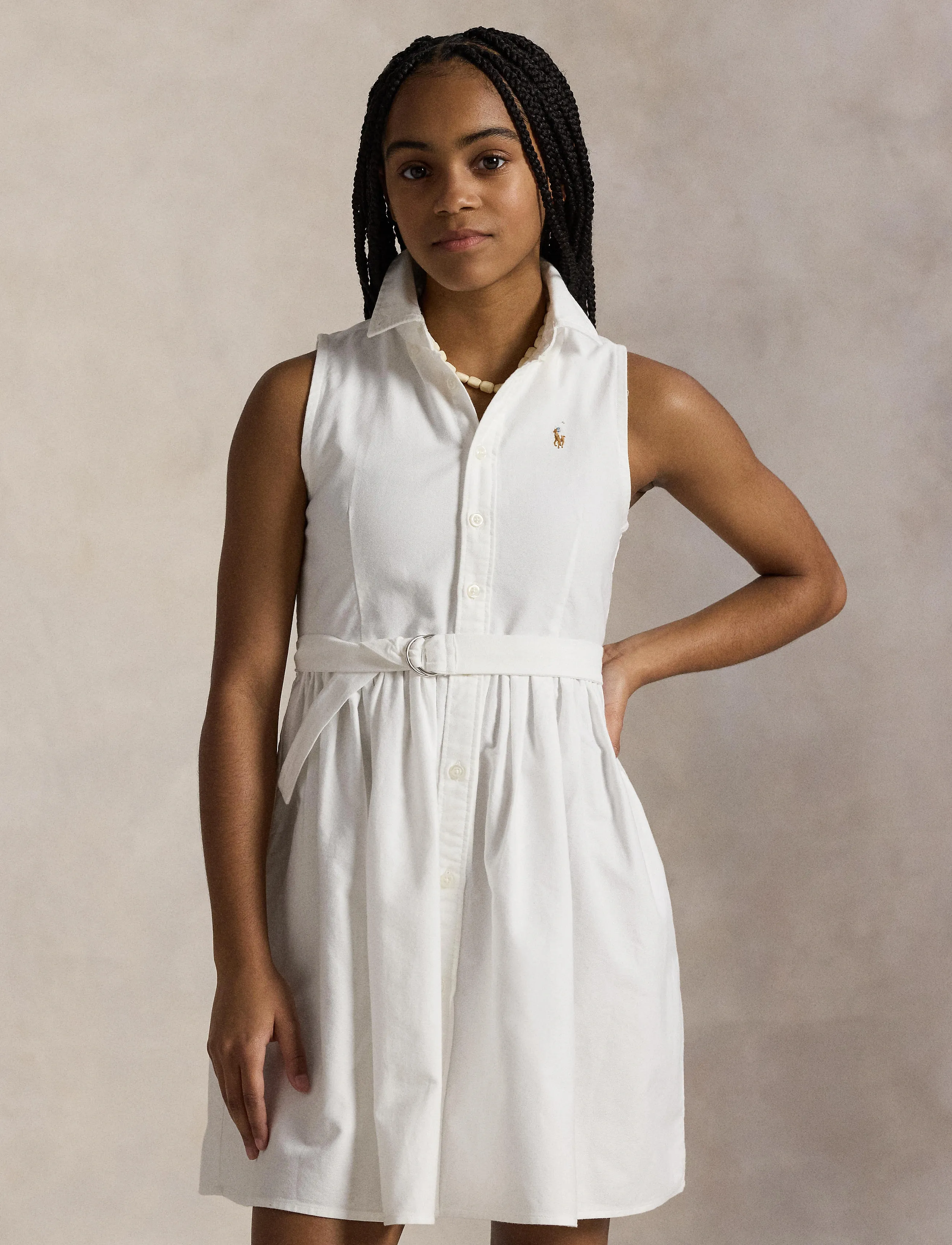 Ralph Lauren Kids CLASSIC OXFORD-LATOYIAOXFSD-DR-DAD - Kjoler & Nederdele - BSR WHITE / white