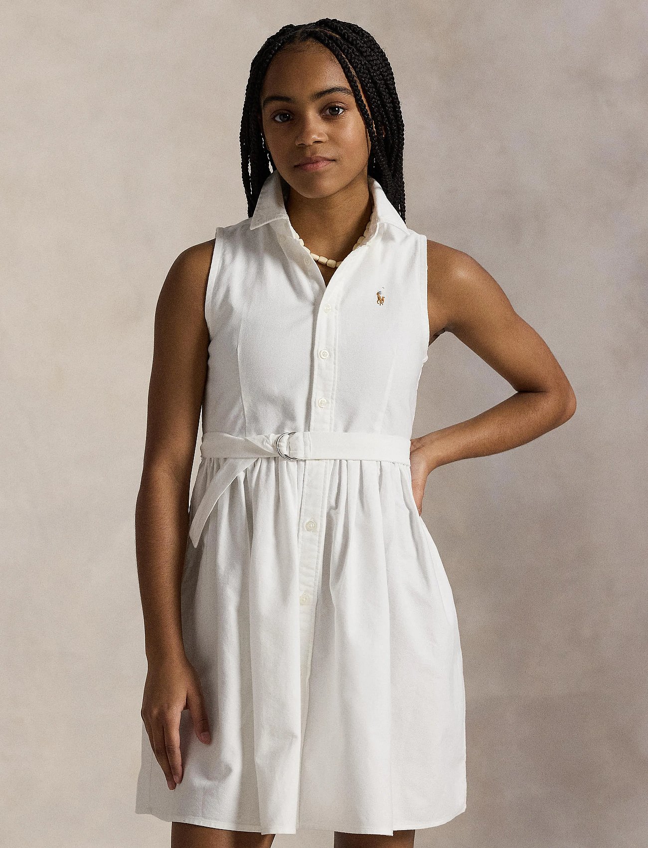 Belted Cotton Oxford Shirtdress - BSR