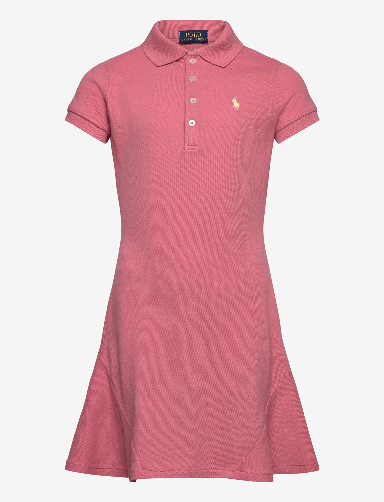 Ralph Lauren Kids - Stretch Mesh Polo Dress - kurzärmelige freizeitkleider - desert rose - 0