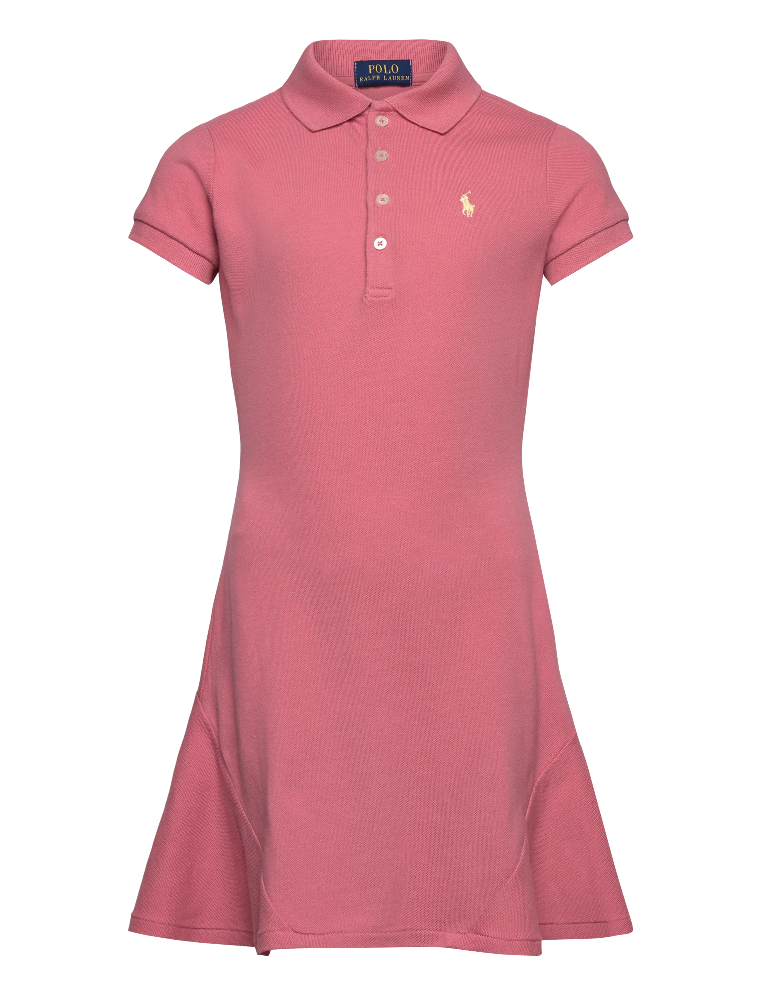 Stretch Mesh Polo Dress - DESERT ROSE