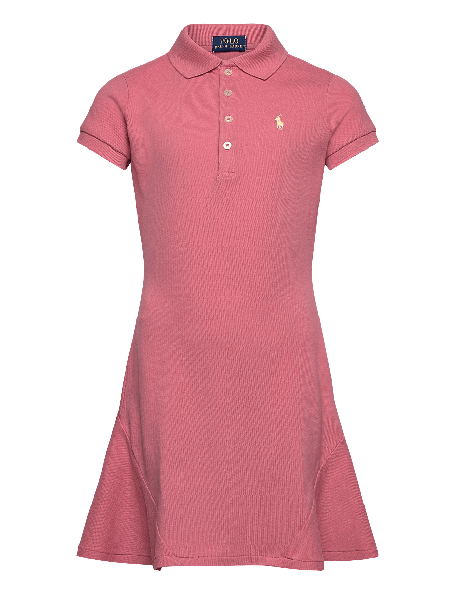 Ralph Lauren Kids - STRETCH MESH-FLAREPOLODR-DR-DAD - short-sleeved casual dresses - desert rose - 1