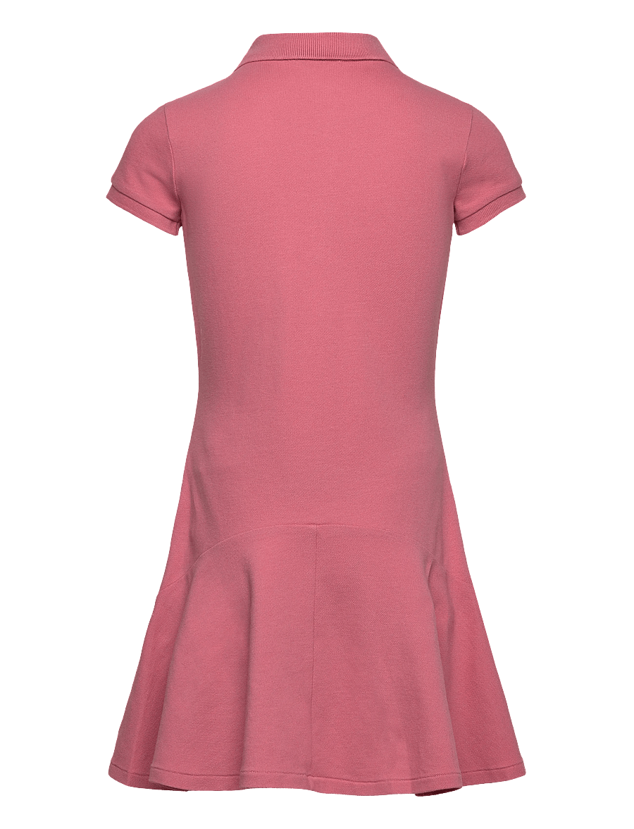 Ralph Lauren Kids - STRETCH MESH-FLAREPOLODR-DR-DAD - short-sleeved casual dresses - desert rose - 2