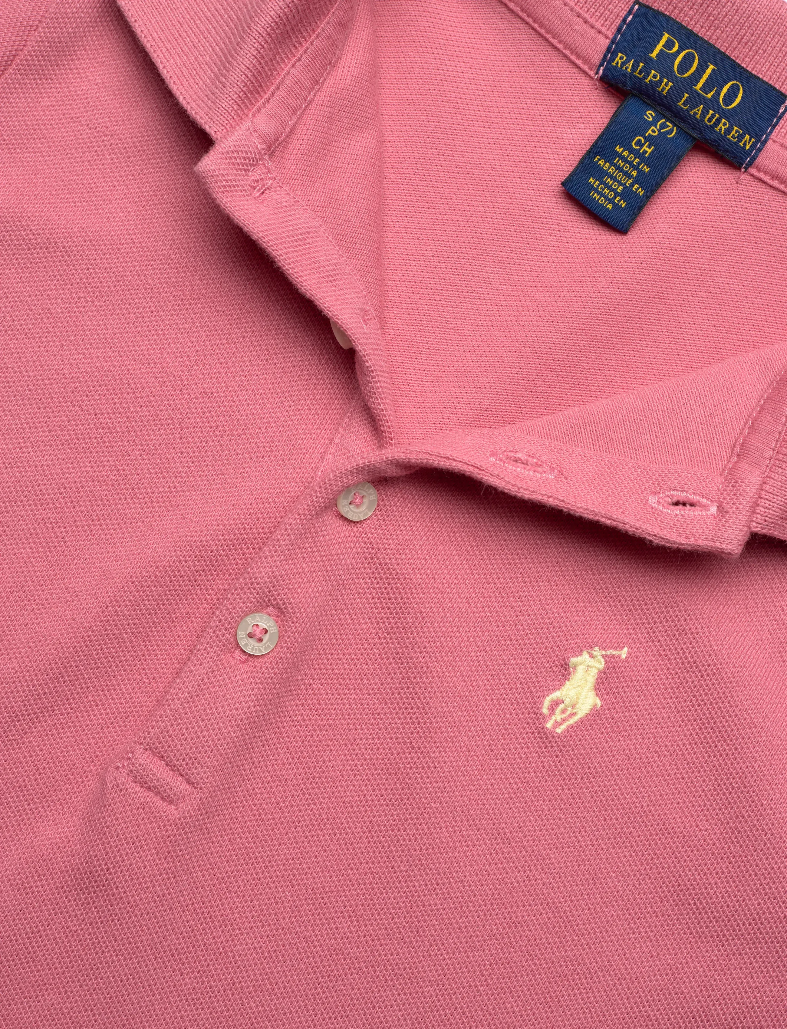 Ralph Lauren Kids - STRETCH MESH-FLAREPOLODR-DR-DAD - short-sleeved casual dresses - desert rose - 5