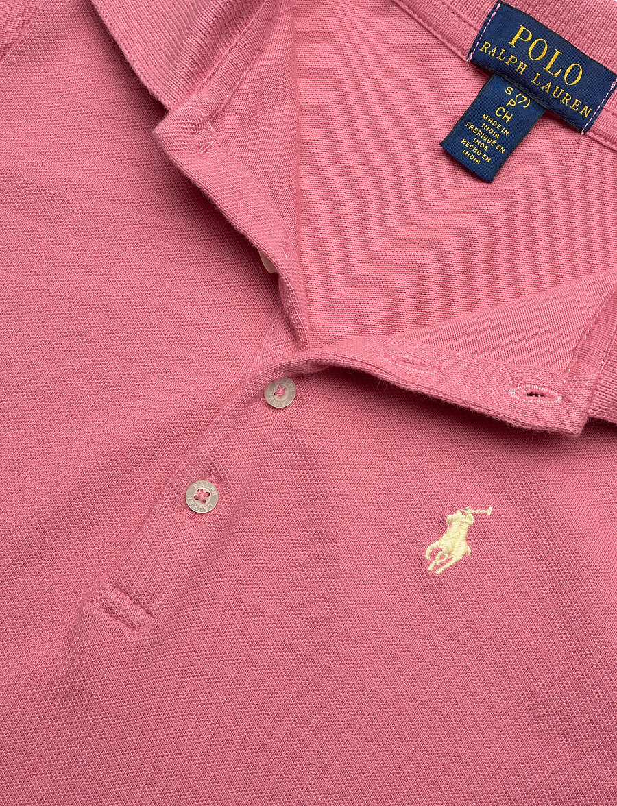 Ralph Lauren Kids - STRETCH MESH-FLAREPOLODR-DR-DAD - short-sleeved casual dresses - desert rose - 5