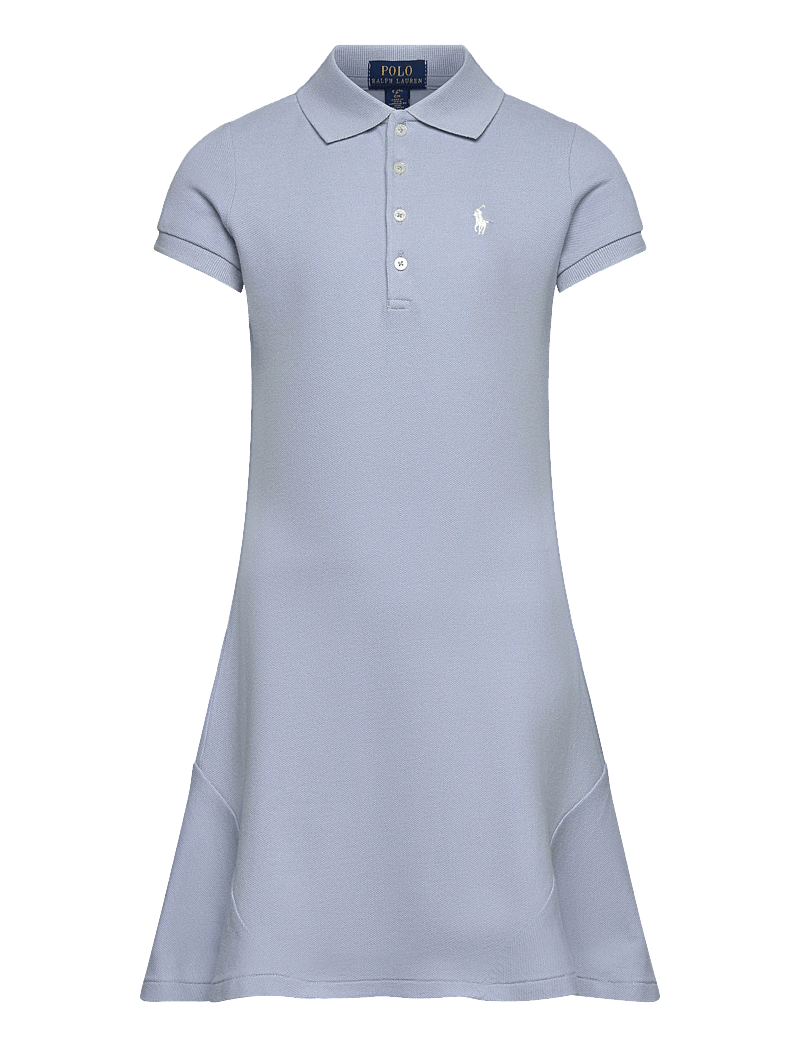 Ralph Lauren Kids - Stretch Mesh Polo Dress - kurzärmelige freizeitkleider - estate blue - 0