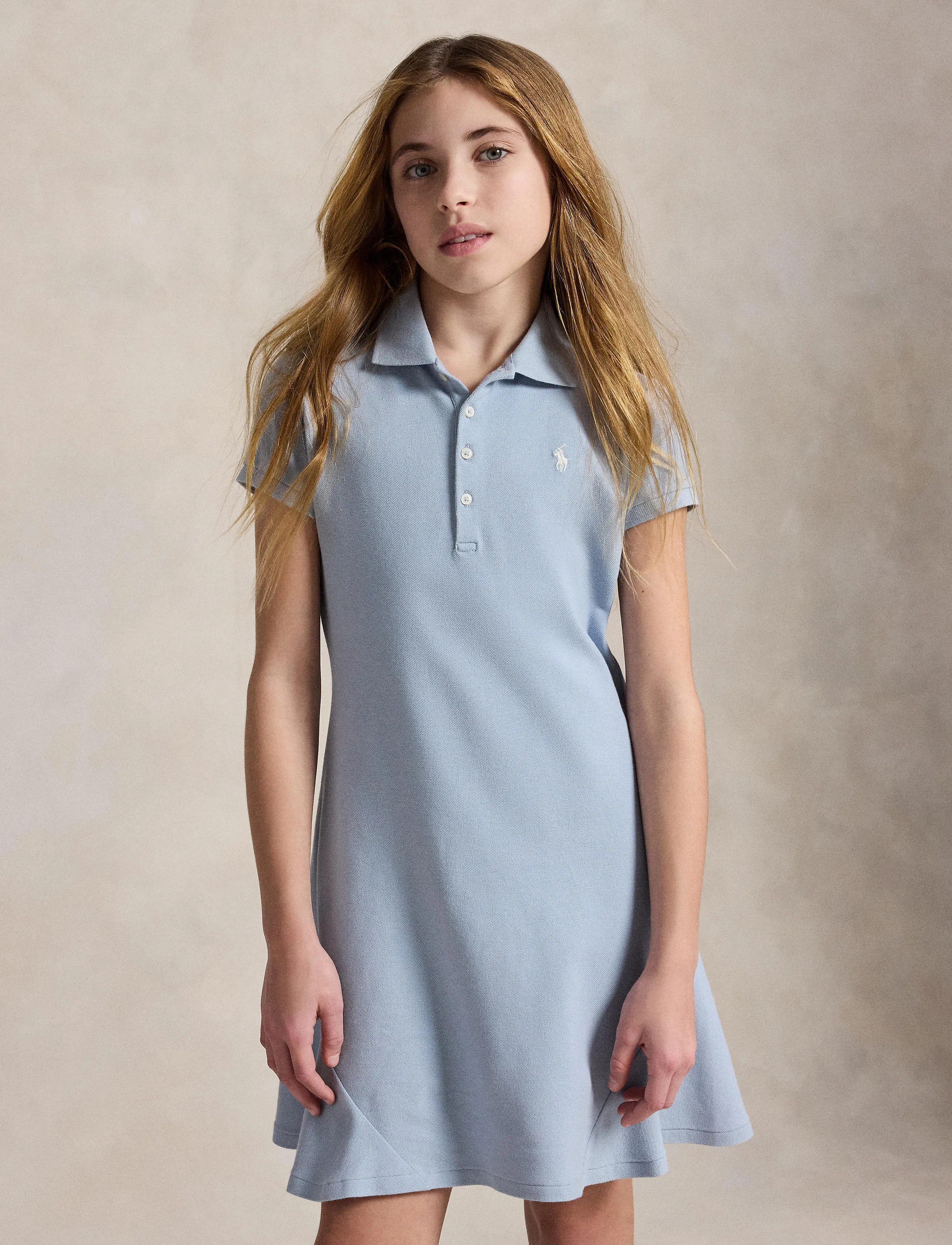 Ralph Lauren Kids STRETCH MESH-FLAREPOLODR-DR-DAD - Kleider & Röcke - ESTATE BLUE / blue