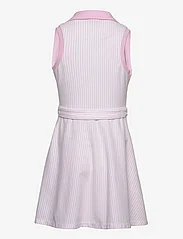 Ralph Lauren Kids - Belted Striped Knit Oxford Polo Dress - hihattomat arkimekot - carmel pink/ whit - 1