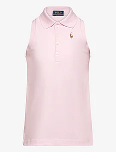 Sleeveless Cotton Mesh Polo Shirt, Ralph Lauren Kids