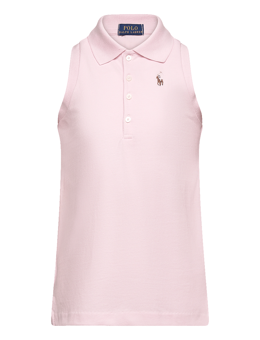 Ralph Lauren Kids - Sleeveless Cotton Mesh Polo Shirt - hint of pink - 0