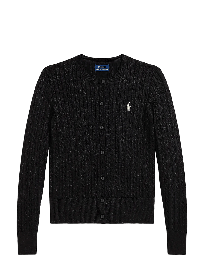 Ralph Lauren Kids - Metallic Cable Cotton-Blend Cardigan - cardigans - black - 1