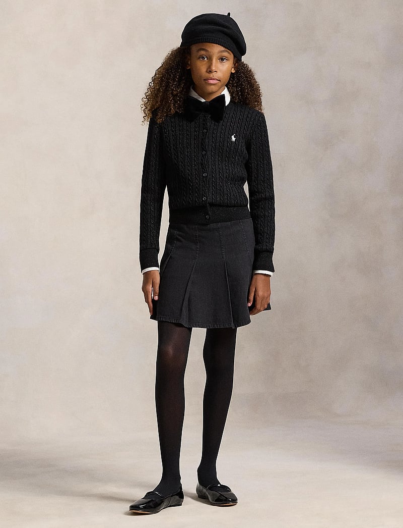 Ralph Lauren Kids - Metallic Cable Cotton-Blend Cardigan - cardigans - black - 0