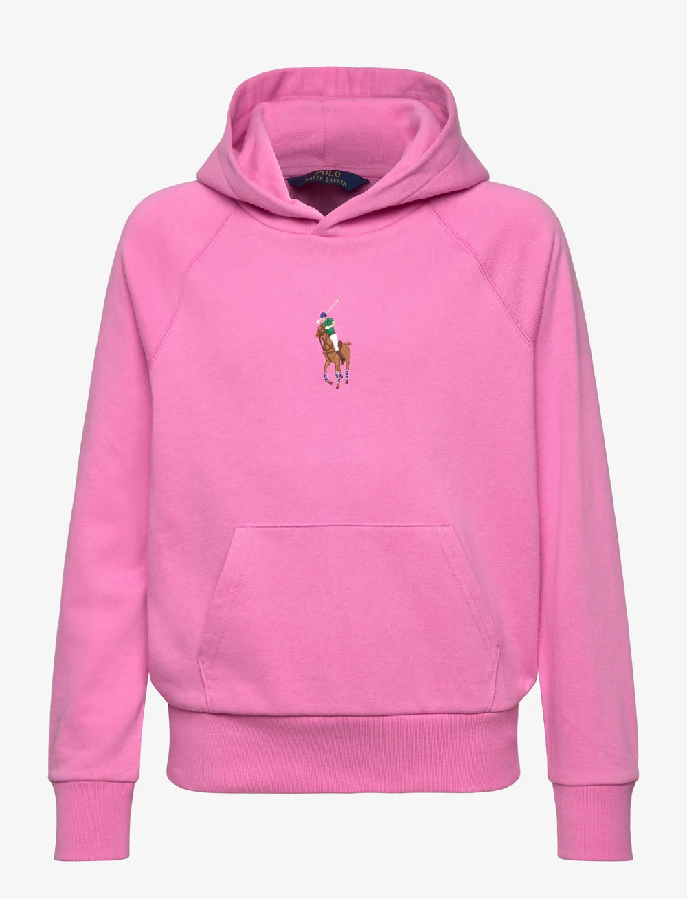 Ralph Lauren Kids - Big Pony French Terry Hoodie - huvtröjor - laguna pink w/ mu - 0