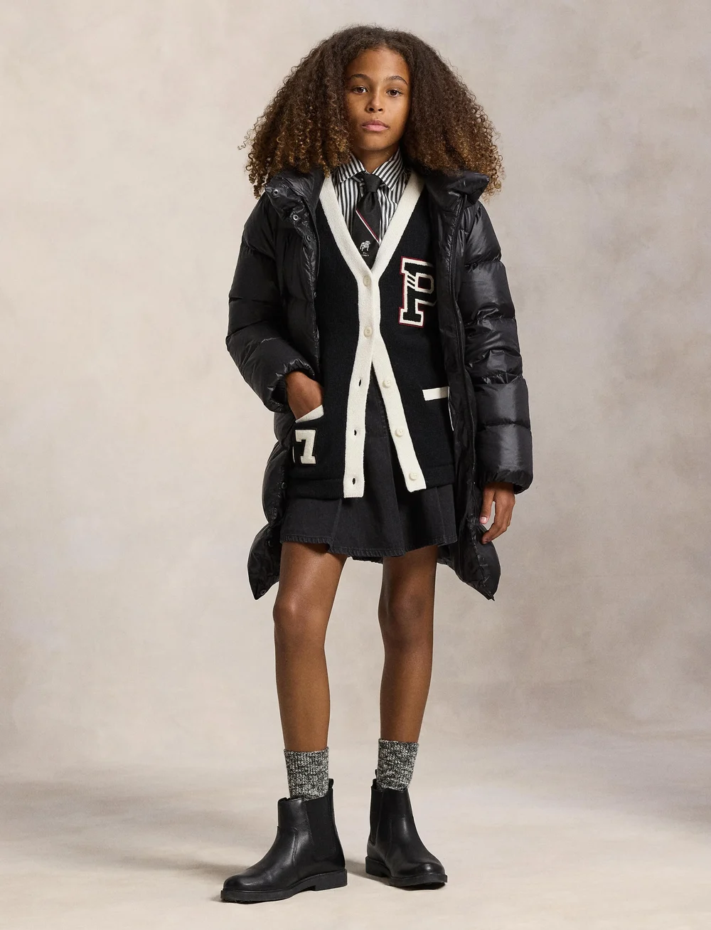 Ralph Lauren Kids - Down Hooded Long Jacket - puhvis ja polsterdatud - polo black - 4