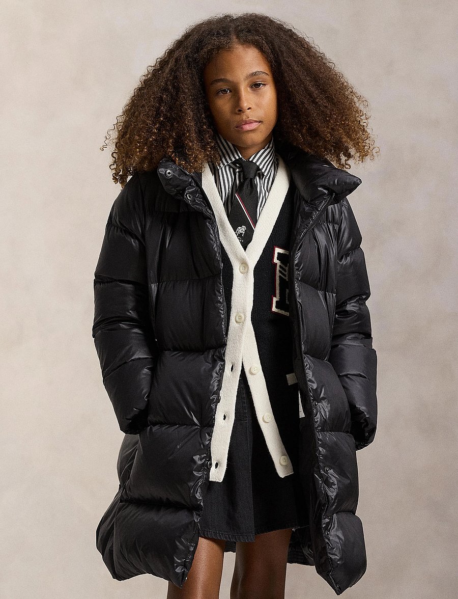 Ralph Lauren Kids - Down Hooded Long Jacket - veste rembourrée - polo black - 0