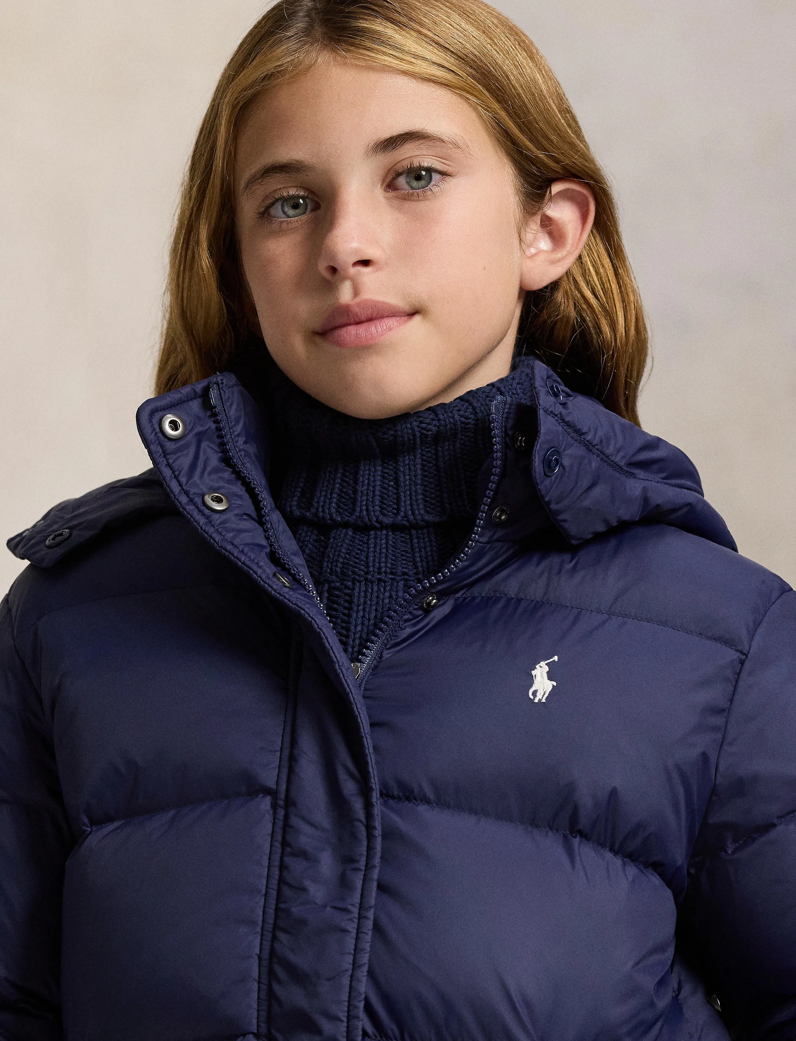 Ralph Lauren Kids - Down Hooded Jacket - kurtka zimowa - newport navy w wh - 3