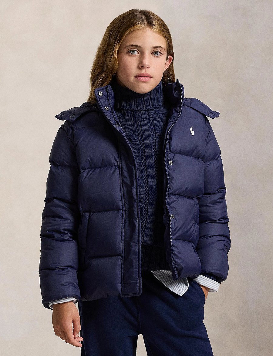 Ralph Lauren Kids - Down Hooded Jacket - kurtka zimowa - newport navy w wh - 4