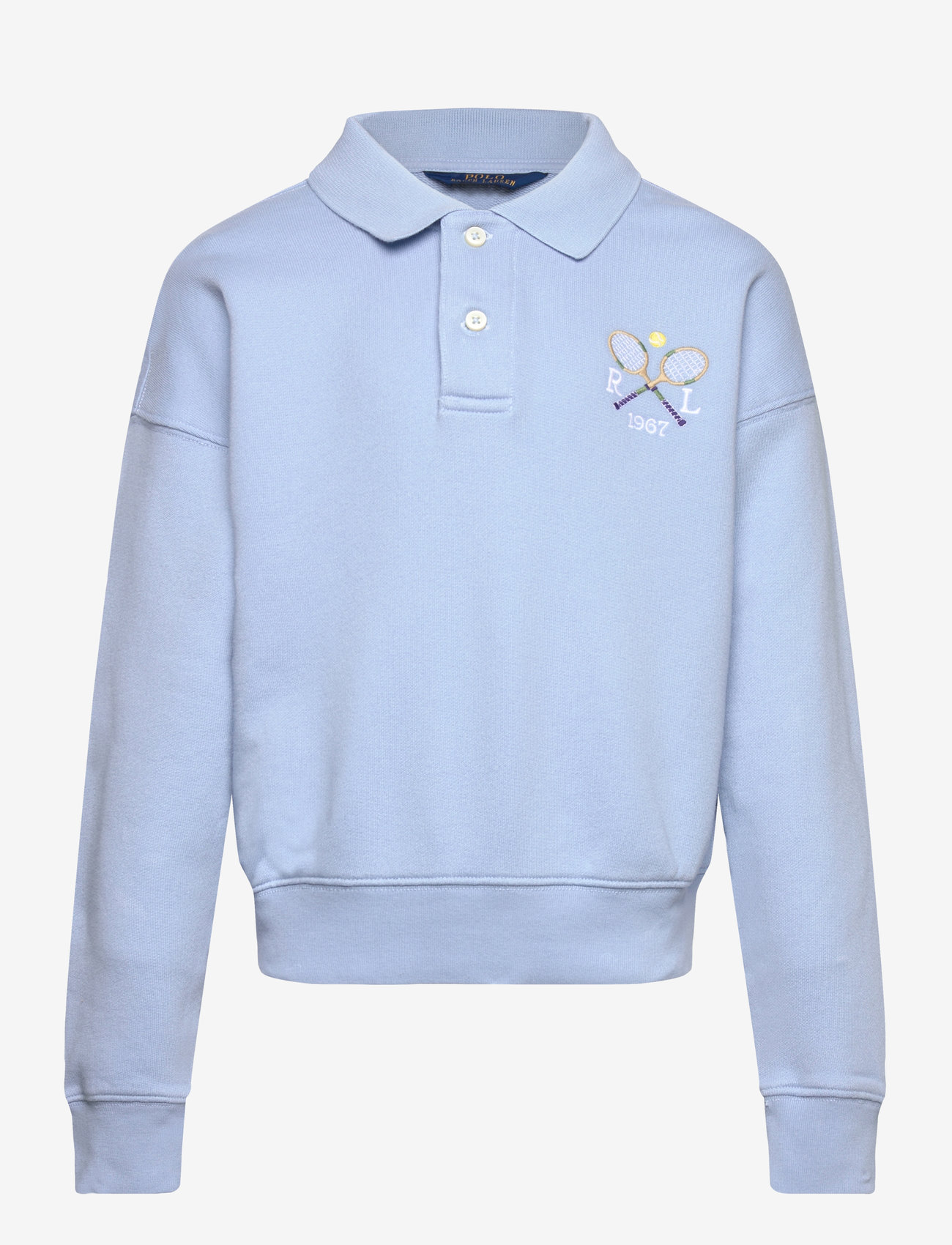 Ralph Lauren Kids - Tennis Collared Terry Sweatshirt - sweatshirts - classic chambray - 0