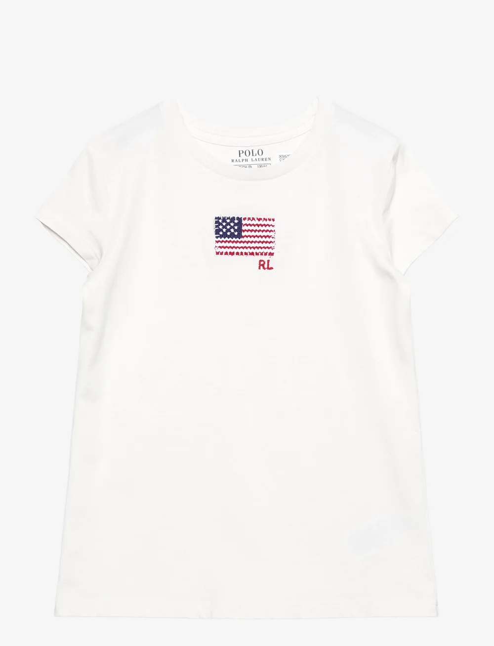 Ralph Lauren Kids - Flag-Appliqué Cotton Jersey Tee - marškinėliai trumpomis rankovėmis - nevis - 0