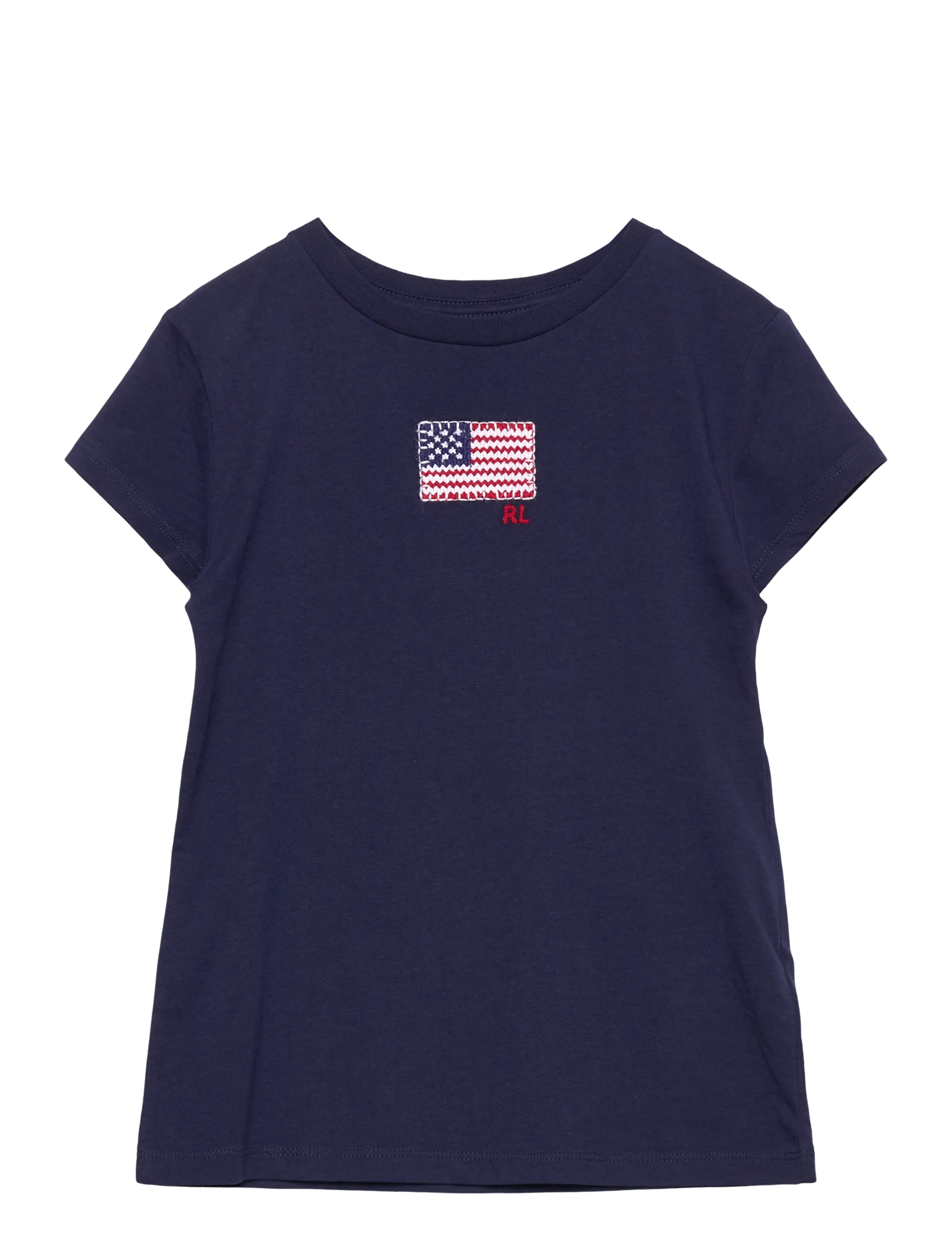 Flag-Appliqué Cotton Jersey Tee - NEWPORT NAVY