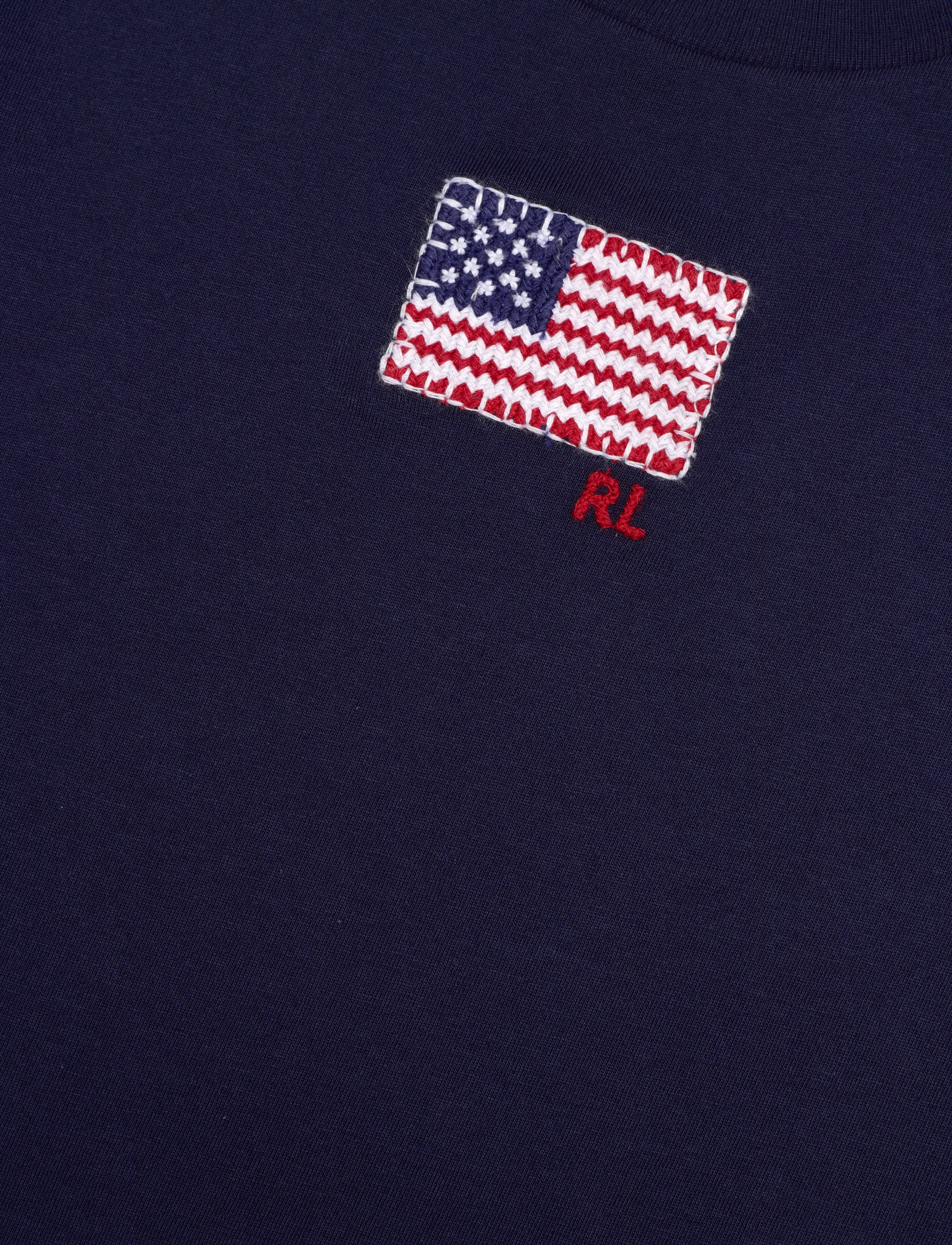 Ralph Lauren Kids - Flag-Appliqué Cotton Jersey Tee - newport navy - 2