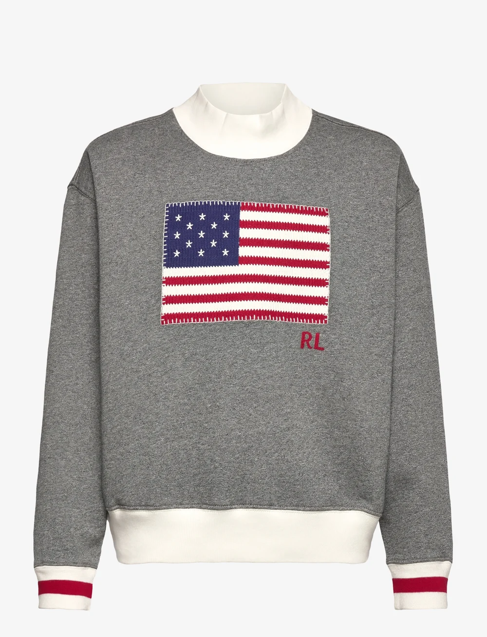 Ralph Lauren Kids - Flag Fleece Mockneck Sweatshirt - dressipluusid - vintage pepper he - 0