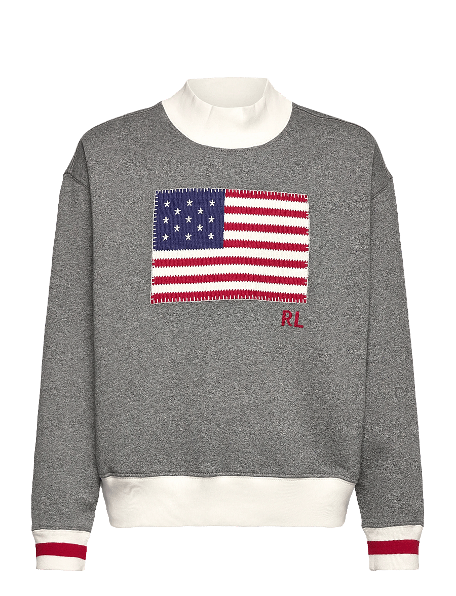 Ralph Lauren Kids - Flag Fleece Mockneck Sweatshirt - sweatshirts - vintage pepper he - 0