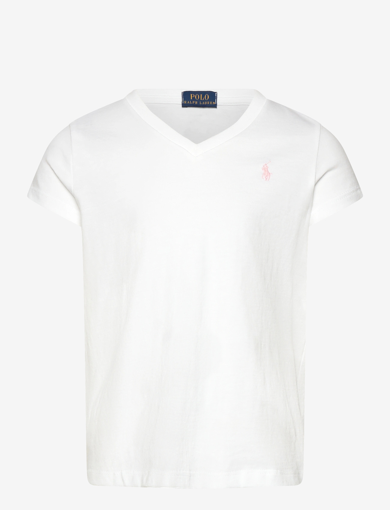 Ralph Lauren Kids - Cotton Jersey V-Neck Tee - kortärmade t-shirts - white - 0