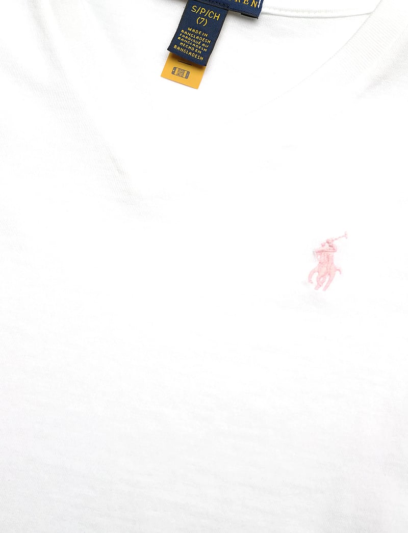 Ralph Lauren Kids - Cotton Jersey V-Neck Tee - kortärmade t-shirts - white - 2