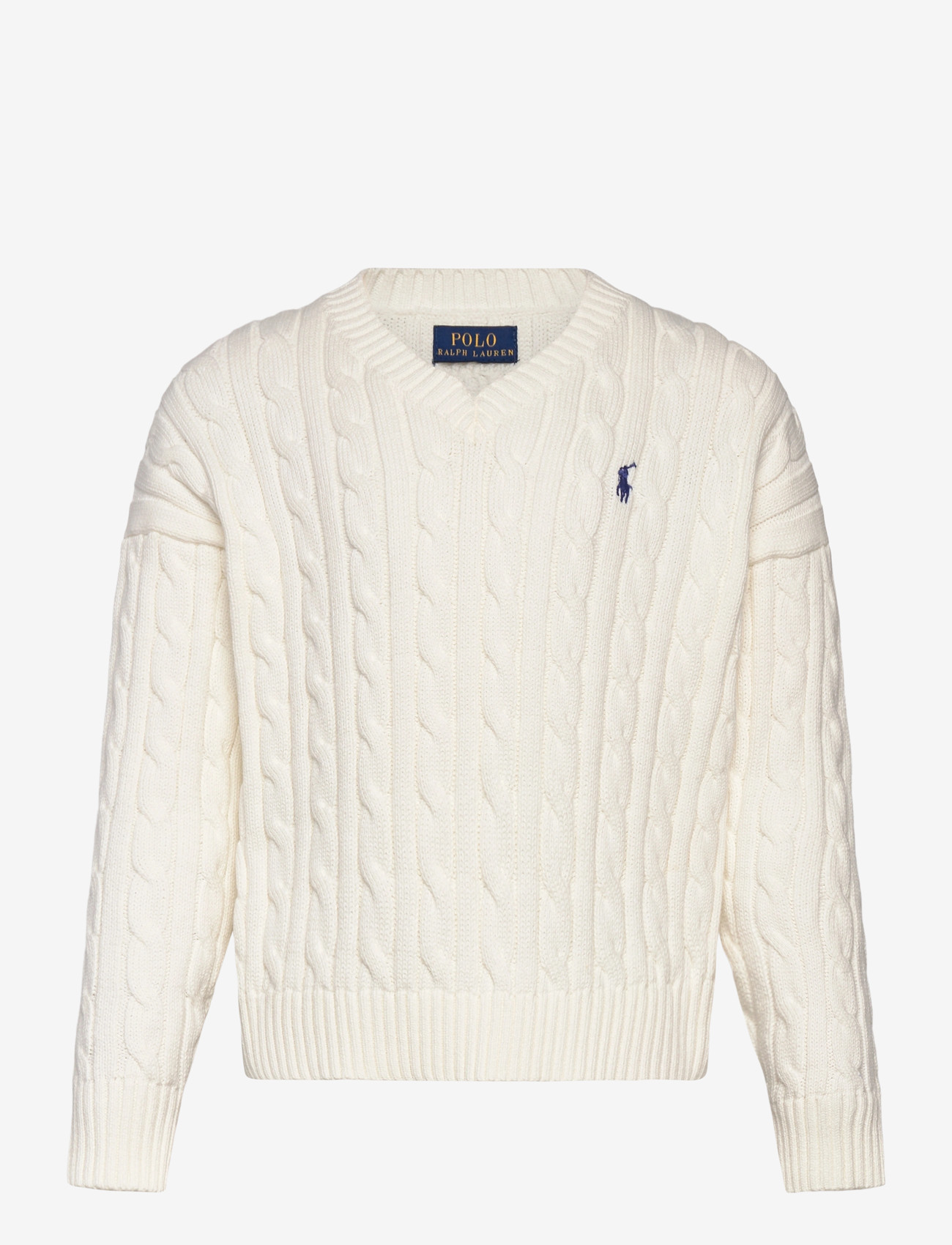 Ralph Lauren Kids - 20/2 COTTON-SWEATER-PULLOVER - stickade tröjor - deckwash white - 1