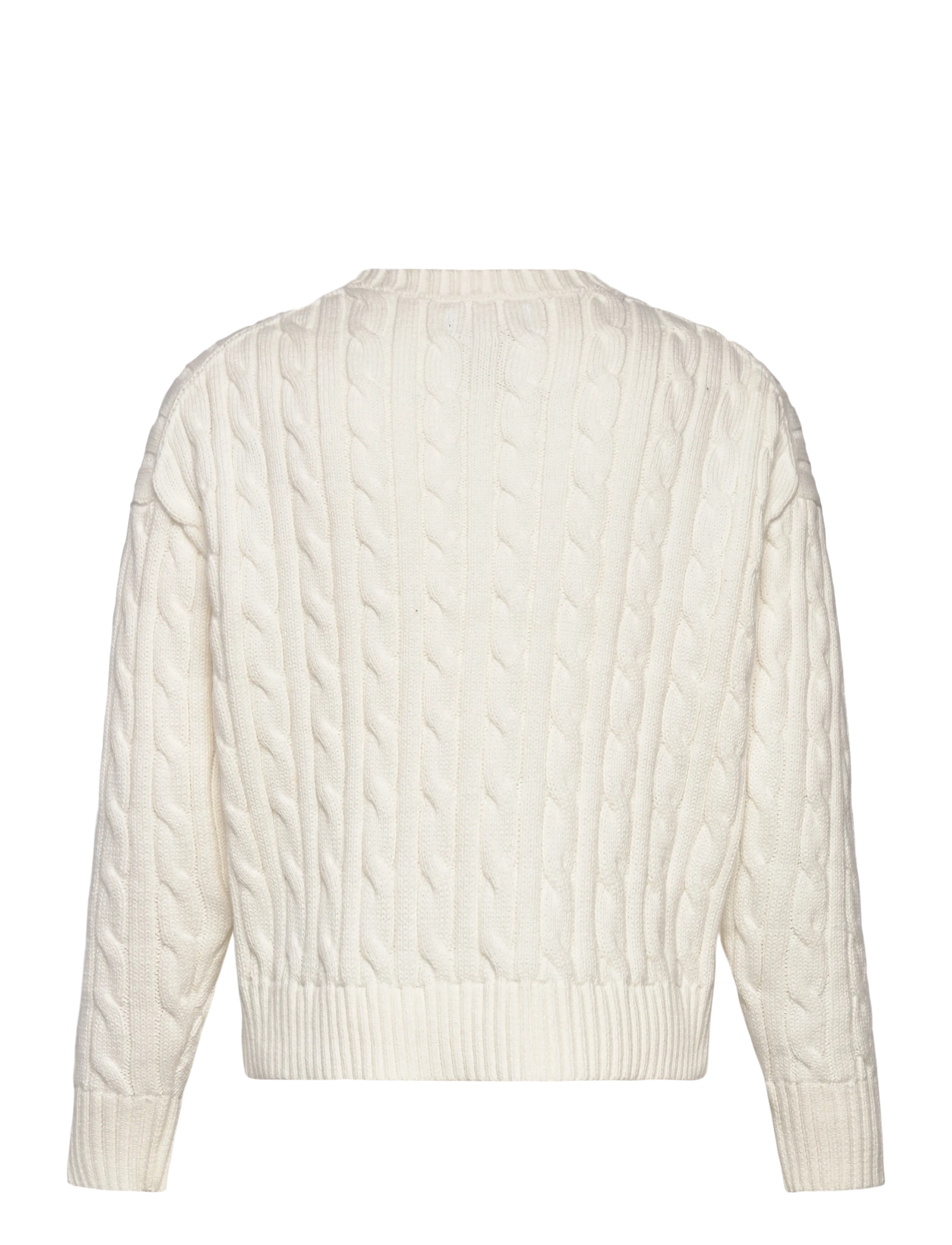 Ralph Lauren Kids - Cable-Knit Cotton V-Neck Sweater - jumpers - deckwash white - 2