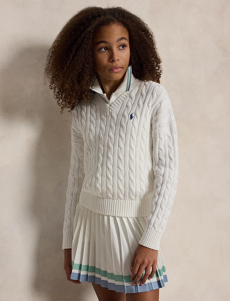 Ralph Lauren Kids - 20/2 COTTON-SWEATER-PULLOVER - stickade tröjor - deckwash white - 3